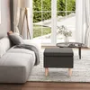 vidaXL Hocker mit Holzbeinen Dunkelgrau Stoff Produktbild-Vorschau 9