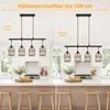 Lámpara colgante para comedor, con 4 luces, de ratán. Vista previa de la imagen del producto 3