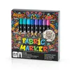 A box of fabric markers with a colorful, patterned design. Produktbild-Vorschau