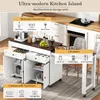 A kitchen island with storage units and a pull-out table, set in a kitchen environment. Podgląd zdjęcia produktu