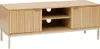 A light wood-effect TV stand with two fluted doors and open shelving in the center. Produktbild-Vorschau
