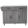 A gray kitchen cart with a white countertop is shown against a white background. Anteprima dell’immagine prodotto