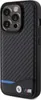 A black iPhone case with a carbon fiber texture and BMW branding. Anteprima dell’immagine prodotto