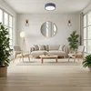 A modern living room with a sofa, chairs, coffee table, and plants. Produktbild-Vorschau