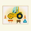 Baufahrzeuge Baustelle Walze Bagger Bilder 4er Set DIN A4 Produktbild-Vorschau 6