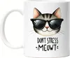 Don’t Stress Meowt Tasse Weiß Katze Lustig Cool Produktbild-Vorschau 1