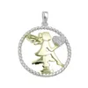 Anhänger 21mm Elfe bicolor mit Herz aus Zirkonias Silber Produktbild-Vorschau 1