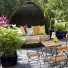 Relaxdays Gartenstuhl 4er Set, klappbar, Metall, Naturholz, Produktbild-Vorschau 5