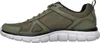 Side view of a single olive green sneaker with a white sole. Produktbild-Vorschau