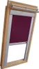 A wooden framed skylight blind with a purple fabric. Produktbild-Vorschau