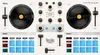A top-down view of a white DJ controller with black turntables and various knobs and buttons. Anteprima dell’immagine prodotto