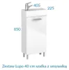 Mobiletto Astor con lavabo 40 cm Lupo Bianco lucido Anteprima dell’immagine prodotto 4