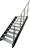 A metal staircase with a handrail against a white background. Podgląd zdjęcia produktu