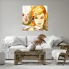 Bild auf Leinwand - Leinwandbild - Frau Sommer Blume - Produktbild-Vorschau 6