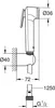 Technical drawing with dimensions of a bidet spray. Náhľad obrázku produktu