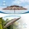 A split image showing a patio umbrella with features highlighted. Náhled obrázku produktu
