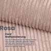 A close-up of pink cord fabric with text overlay. Produktbild-Vorschau