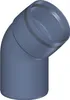Poloplast POLO-KAL XS, Bogen, DN 110, 45, 1 pz. Anteprima dell’immagine prodotto 1
