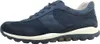 A side view of a single blue sneaker. Voir les images du produit