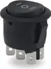 Wippschalter 22 mm Rund 6-Pin ON-OFF-ON Schwarz 250V 6A Produktbild-Vorschau 1