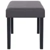 A gray upholstered bench with black legs against a white background. Náhled obrázku produktu
