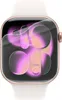 A close-up of an Apple Watch with a screen protector applied, showing a colorful abstract watch face. Produktbild-Vorschau