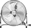A close-up studio shot of a floor fan. Voir les images du produit