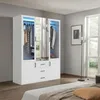 ProximaX Kleiderschrank 130x51.8x181.5cm Weiß mit Produktbild-Vorschau 8
