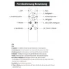 Diagram of a remote control with numbered buttons and corresponding explanations. Anteprima dell’immagine prodotto