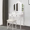 ML-Design Schminktisch Weiß, Frisiertisch mit Hocker, 3 Produktbild-Vorschau 5