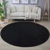 Kurzflor Teppich Wohnzimmer Schwarz 120x120 Rund Unicolor - Produktbild-Vorschau 1