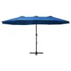 vidaXL Ombrellone con palo in alluminio 460x270 cm Blu Anteprima dell’immagine prodotto 11