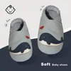 YALION Lauflernschuhe Baby Leder Krabbelschuhe Wal Hellgrau Produktbild-Vorschau 3