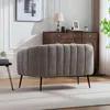 okwish Pohovka chenille dvoumístná retro design s rýhovaným Náhled obrázku produktu 4
