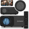 A collage of product images showing a projector, a smartphone displaying content, and a remote control. Voir les images du produit