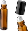 5x Braune Glasflasche 10 ml Roll-On mit schwarzem Produktbild-Vorschau 2
