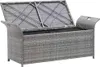 vidaXL Sitzbank mit Stauraum und Kissen Grau 138 cm Poly Produktbild-Vorschau 5