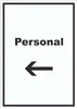 Personal Schild mit Text und Richtungspfeil links hochkant Produktbild-Vorschau 1