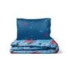 A folded duvet and pillow set with a Spiderman theme. Produktbild-Vorschau