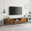 vidaXL TV skříňka se zásuvkou kouřový dub 200x25x44cm Náhled obrázku produktu 3