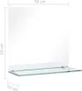 vidaXL Nástěnné zrcadlo s poličkou 50×50 cm z tvrzeného Náhled obrázku produktu 6