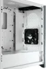 Interior view of a white computer case with a black fan installed. Voir les images du produit