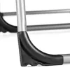 A close-up shot of the bottom corner of a foldable garden chair or sun lounger, showing the metal frame and a black rubber foot. Náhled obrázku produktu