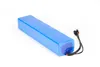 A blue battery pack with black wires and connectors, isolated on a white background. Produktbild-Vorschau