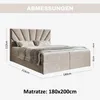 MOTIVENA Aspen Boxspringbett 180x200 Beige Samt (Jasmine Produktbild-Vorschau 7
