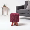 HOMESCAPES Pletená podnožka, výška 42 cm, švestka Náhled obrázku produktu 2