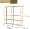 STOLMAK Drevený regál 170x170x38 cm, 5 políc, masívna Náhľad obrázku produktu 2