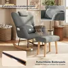 Kreslo na hojdanie s podnožkou, sivé, ergonomická hojdacia Náhľad obrázku produktu 4