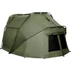 A green bivvy tent on a white background. Voir les images du produit
