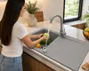 Granitspüle 76x44 cm mit Armatur Grau – Küchenspüle aus Produktbild-Vorschau 5
